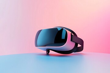 Minimalist 3D VR Headset on Plain Surface