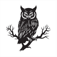 owl on white background,owl, bird, cartoon, animal, illustration, vector, cute, character, nature, art, design, drawing, wing, halloween, beak, feather, eyes, branch, fun, funny, wise, wild, icon,