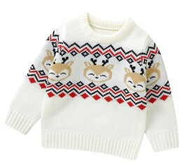 knitted sweater isolated on white, top view