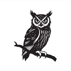 owl on white background,owl, bird, cartoon, animal, illustration, vector, cute, character, nature, art, design, drawing, wing, halloween, beak, feather, eyes, branch, fun, funny, wise, wild, icon,