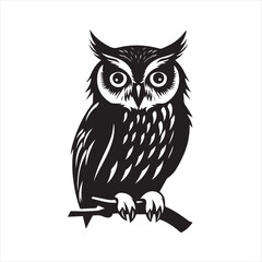 owl on whit, eowl, bird, cartoon, animal, vector, illustration, cute, nature, art, design, character, brown, drawing, wing, beak, feather, night, eyes, wild, fun, wise, wildlife, funny, branch, icon
