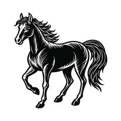 Obraz premium Detailed Horse Head Vector Graphics.