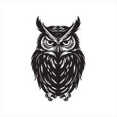 owl on whit, eowl, bird, cartoon, animal, vector, illustration, cute, nature, art, design, character, brown, drawing, wing, beak, feather, night, eyes, wild, fun, wise, wildlife, funny, branch, icon