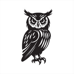 owl on whit, eowl, bird, cartoon, animal, vector, illustration, cute, nature, art, design, character, brown, drawing, wing, beak, feather, night, eyes, wild, fun, wise, wildlife, funny, branch, icon