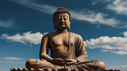 Fototapeta premium buddha statue in the sun