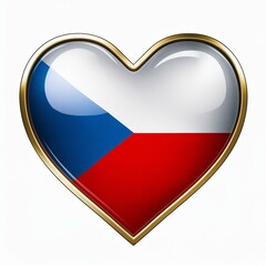 Obraz premium チェコの国旗のハート(Heart of Czechia flag on white.) 
