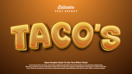 editable text tacos premium text effect style.