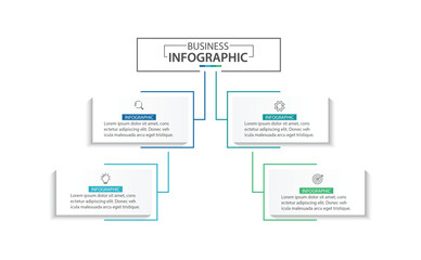4 Step Infographic element design Vector template for presentation.