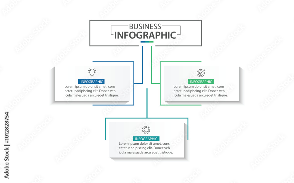 Poster 3 Step Infographic element design Vector template for presentation.