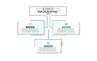 3 Step Infographic element design Vector template for presentation.