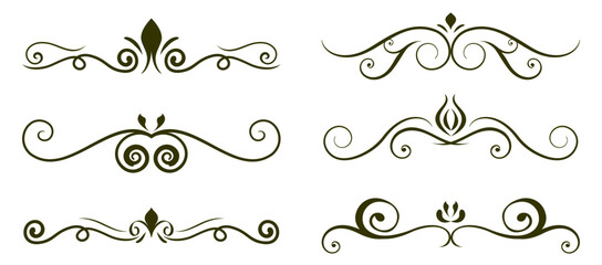 calligraphic floral divider and border decoration