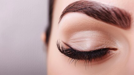 Fototapeta premium Close-up of an Eye with Eyeliner and Long Lashes