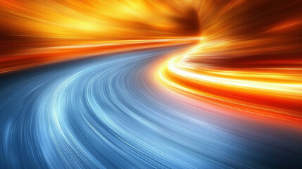 vibrant orange neon lights in motion, symbolizing speed, energy, and creativity. The dynamic swirls and patterns evoke a sense of excitement and modernity