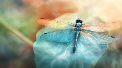 Dragonfly On Leaf
