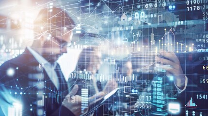 Businesspeople Analyzing Data and Technology