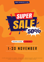 Super sale vertical poster template
