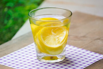 a glass of water lemon