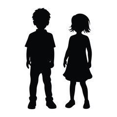  Kids Silhouette Vector art illustration