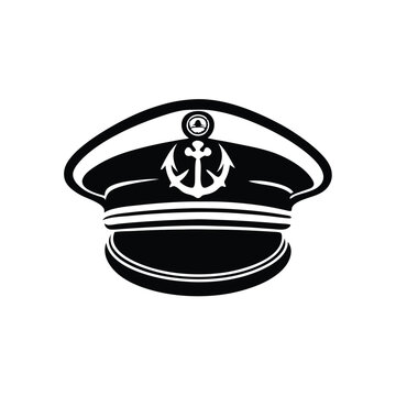 recommend clip art: Marine captain hat vector silhouette