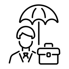 A line icon of employee insurance 