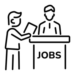 Job fair icon in linear style 
