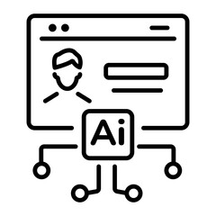 A linear icon of ai recruitment 