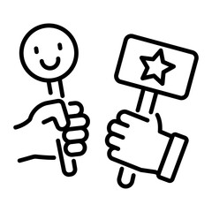 Reviews icon in line style 