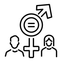 Gender equality icon in line style 