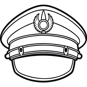 recommend clip art: Marine captain hat vector line art