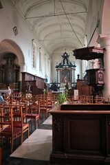 Inside of Beguinage in the old town of Bruges, Belgium