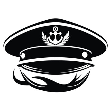 recommend clip art: Marine captain hat vector silhouette