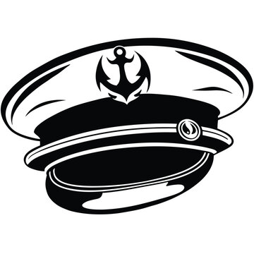 recommend clip art: Marine captain hat vector silhouette