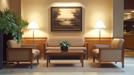 Modern Interior Design with Seating and Lighting