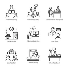 Pack of HR Linear Style Icons 

