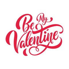 be my valentine calligraphy icon white background.