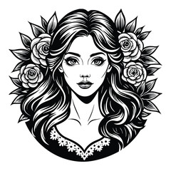 Elegant Fashionable Woman with Stylish Hair and Glamorous Look in a Vector Illustration