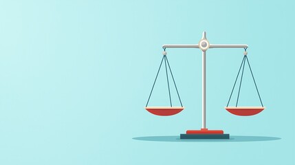 Scales of justice with equal weights, representing fairness, flat design illustration