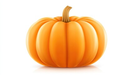 Fresh orange pumpkin isolated on white background