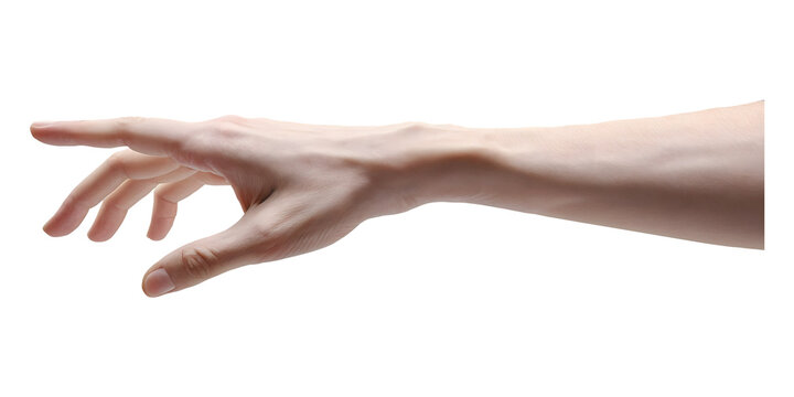 Human Hand Reaching Out Isolated on a Transparent Background