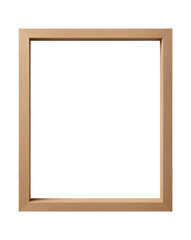 Simple Wooden Frame Isolated on Transparent Background