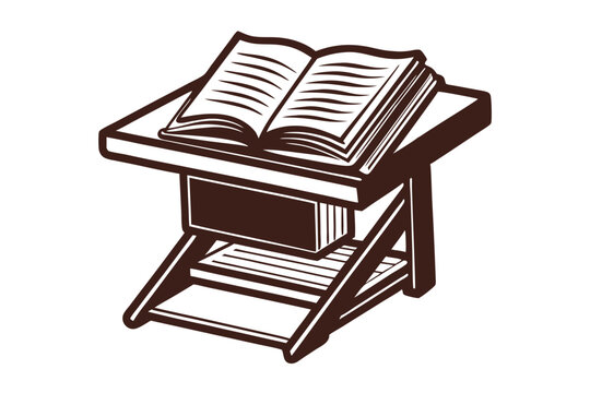 recommend clip art: Textbook stand vector silhouette
