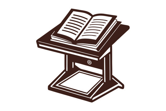 recommend clip art: Textbook stand vector silhouette