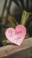 Fototapeta premium Pink paper heart with 