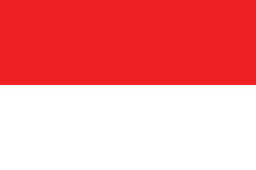 Naklejka premium Flag of Indonesia in official color. Indonesian national flag vector illustration.