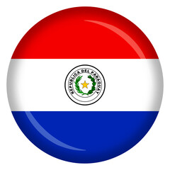Obraz premium Paraguay flag circle pin and badge