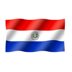 Obraz premium The flag of paraguay flies beautifully