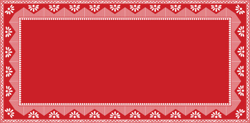 Traditional folk painting aipan with blank  template for Indian festival 
