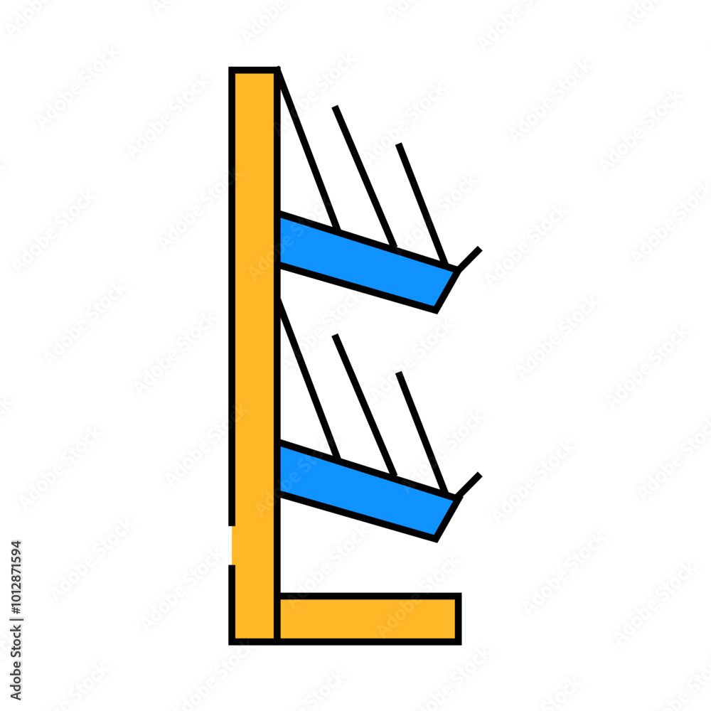 Wall mural shelf with booklets line icon vector. shelf with booklets sign. isolated symbol illustration