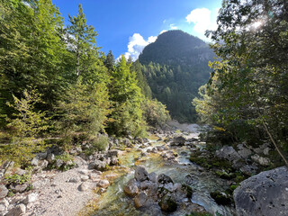 The upper part of the Soča river, Trenta (Triglav National Park, Slovenia) - Der obere Teil des Flusses Soca, Trenta (Triglav-Nationalpark, Slowenien) - Zgornji del reke Soče, Trenta (Slovenija)