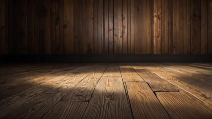 Naklejka premium Empty wood board on the wood room